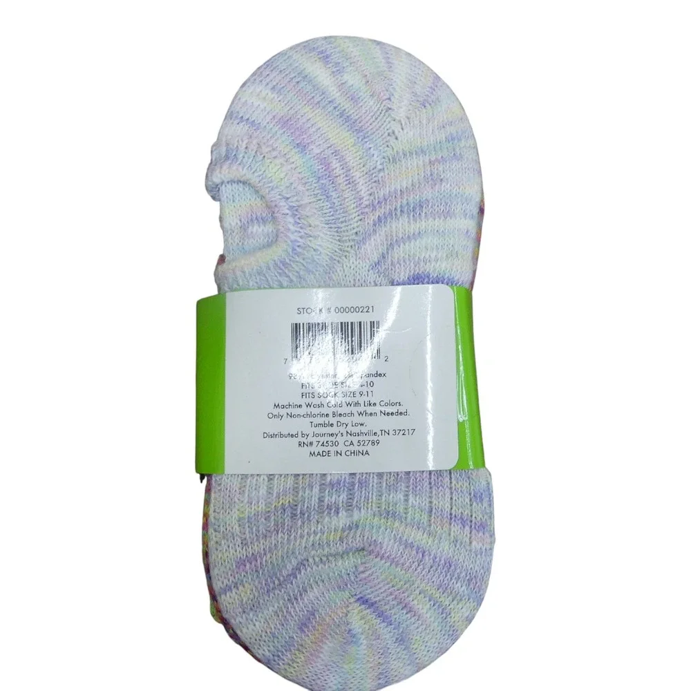 Journeys No Show Socks Womens 4-10 Multi Color NEW Space Dye Liner 5 Pair Pack